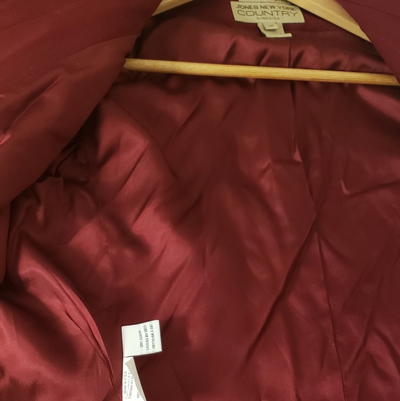 Jones new York red oversize relaxed fit boyfriend blazer with shoulder pads - Picture 8 of 9